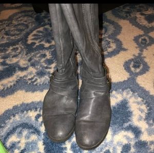 Maurice’s gray extended calf riding boots